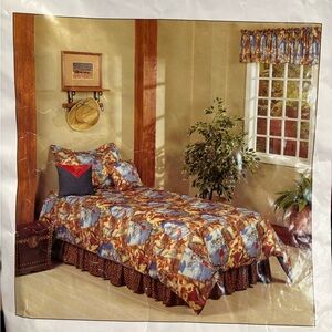 Western / Cowgirl Bedding Set with Blue and Brown Accents